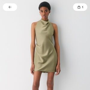 NWT Aritzia Audience Satin Mini Dress in Sundried Olive size 6